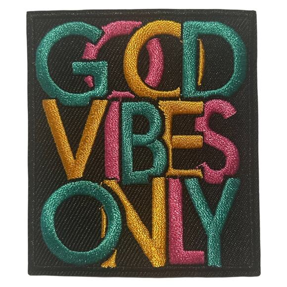 Good Vibes Only Iron On Patch - Picture 2 of 3